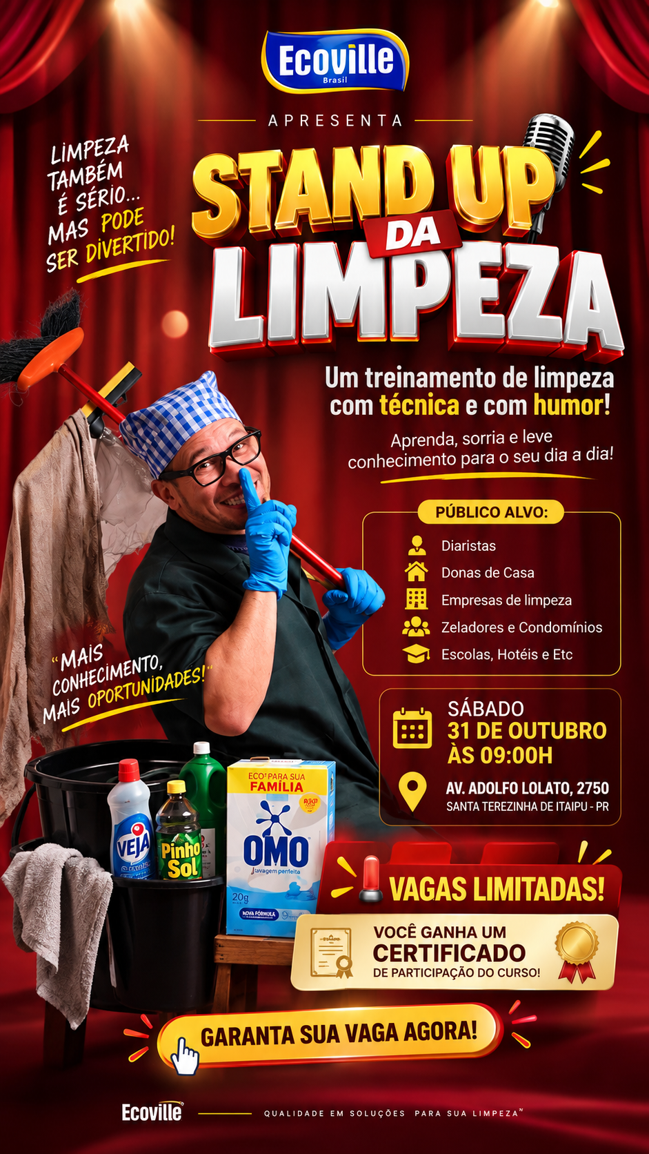 Flyer do Stand Up da Limpeza